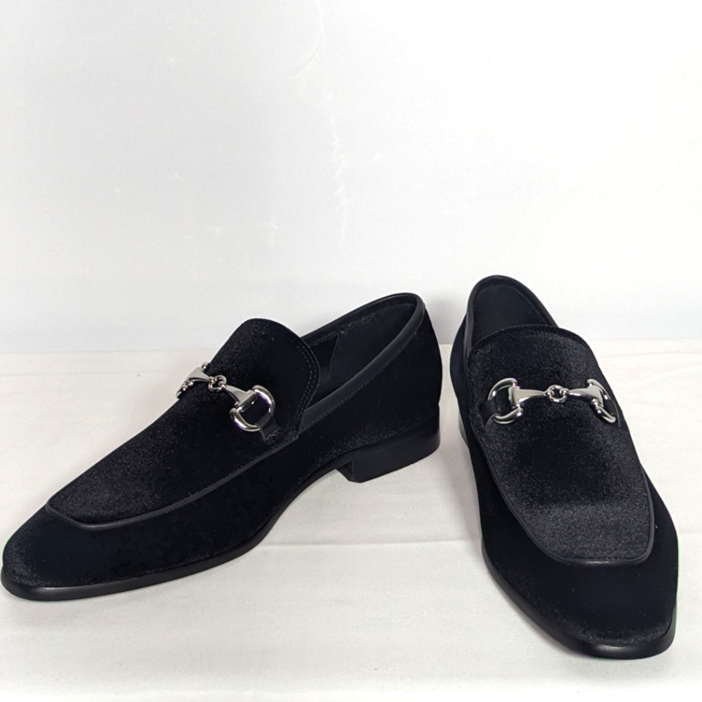 NEW Steve Madden Mens Barnan Black Velvet Shoe Sz 8 black